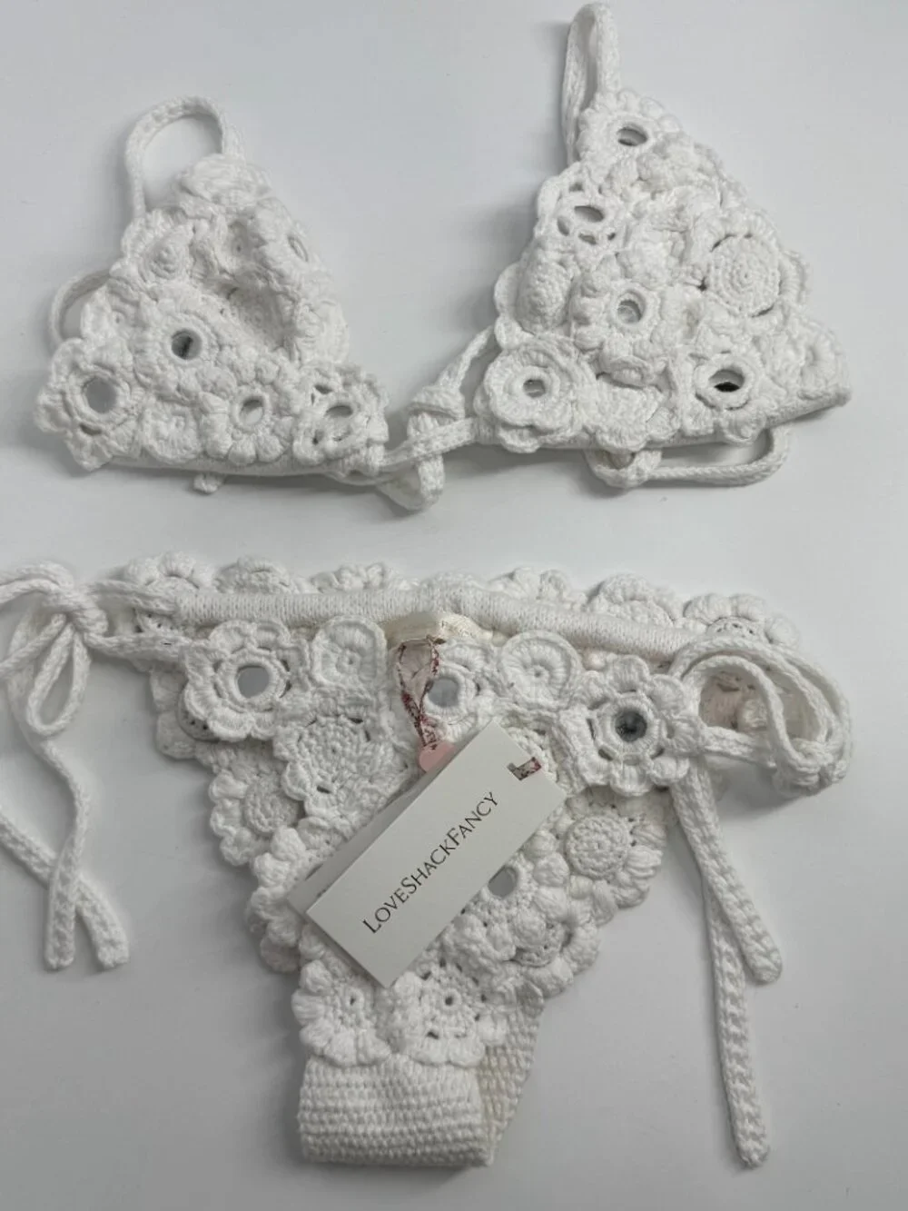 LoveShackFancy Ostelle Crochet Embellished Bikini Set - Size S/L Mixed NWT - Picture 3 of 13